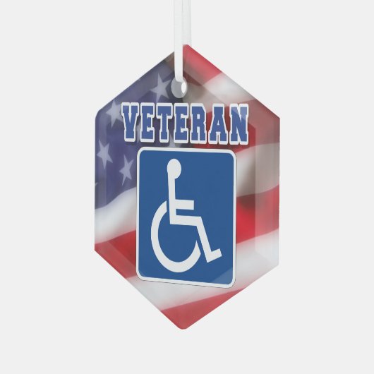 Mit Behinderung behinderte Veteranen USA Ornament Aus Glas (Vorderseite Links)