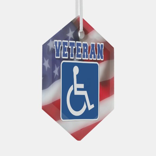 Mit Behinderung behinderte Veteranen USA Ornament Aus Glas (Vorderseite Rechts)