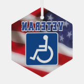 Mit Behinderung behinderte Veteranen USA Ornament Aus Glas (Rückseite)