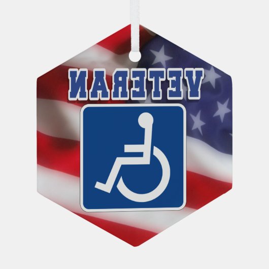 Mit Behinderung behinderte Veteranen USA Ornament Aus Glas (Rückseite)