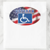 Mit Behinderung behinderte Veteranen USA Ovaler Aufkleber (Tasche)