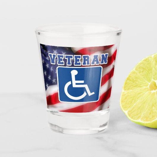 Mit Behinderung behinderte Veteranen USA Schnapsglas (Vorderseite)