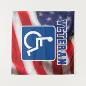 Mit Behinderung behinderte Veteranen USA Wandteppich (Vorderseite (Horizontal))