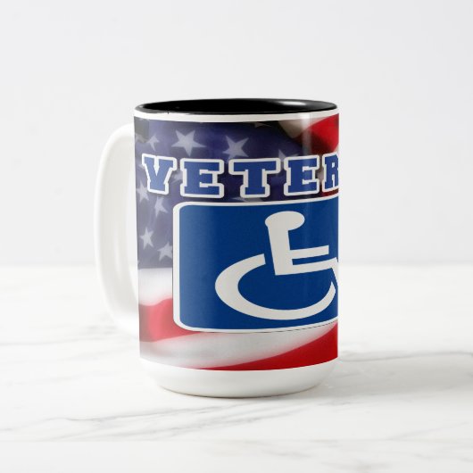 Mit Behinderung behinderte Veteranen USA Zweifarbige Tasse (Vorderseite Links)