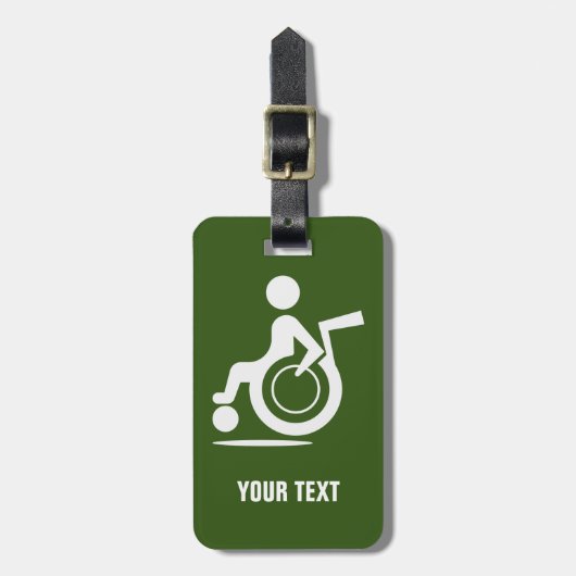 Mit Behinderung Behindertensymbol Gepäckanhänger (Vorderseite vertikal)