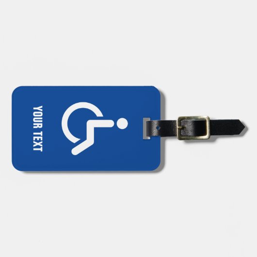 Mit Behinderung Behindertensymbol Gepäckanhänger (Vorderseite horizontal)