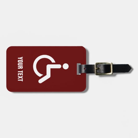 Mit Behinderung Behindertensymbol Gepäckanhänger (Vorderseite horizontal)