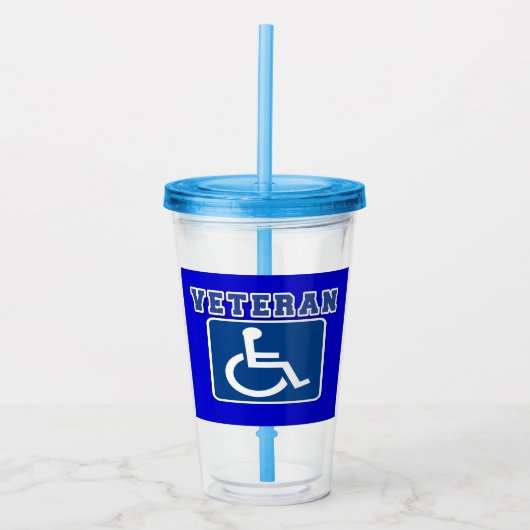 Mit Behinderung behinderter Veteran Acryltrinkbecher (Vorderseite)