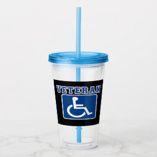 Mit Behinderung behinderter Veteran Acryltrinkbecher