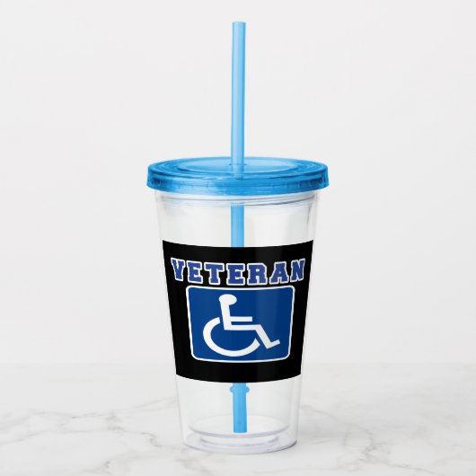Mit Behinderung behinderter Veteran Acryltrinkbecher (Vorderseite)