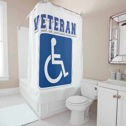 Mit Behinderung behinderter Veteran Duschvorhang (Beispiel)