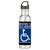 Mit Behinderung behinderter Veteran Edelstahlflasche (Vorderseite)