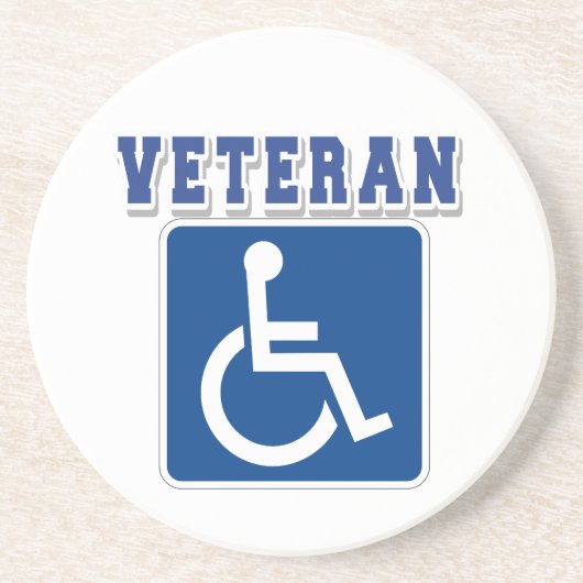 Mit Behinderung behinderter Veteran Getränkeuntersetzer (Vorne)