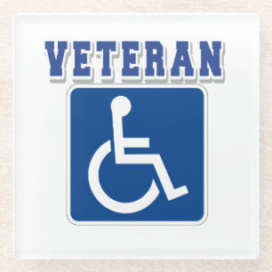 Mit Behinderung behinderter Veteran Glasuntersetzer