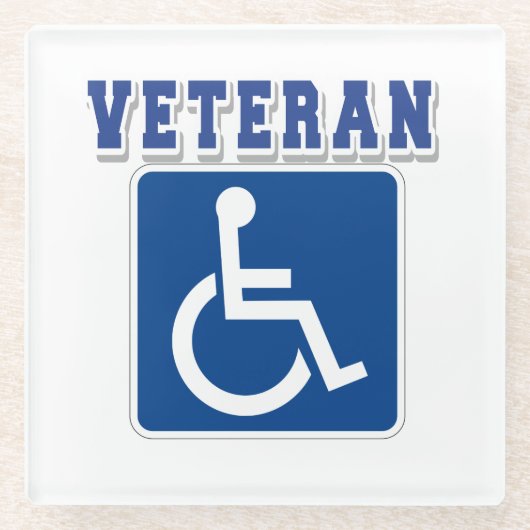 Mit Behinderung behinderter Veteran Glasuntersetzer (Vorderseite)