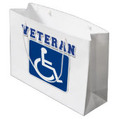 Mit Behinderung behinderter Veteran Große Geschenktüte (Rückseite Schrägansicht)