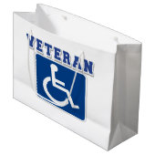 Mit Behinderung behinderter Veteran Große Geschenktüte (Vorderseite Schrägansicht)