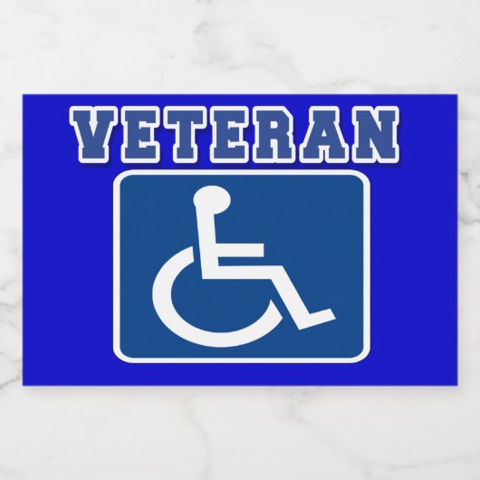 Mit Behinderung behinderter Veteran Lebensmitteletikett (Einzelnes Label)