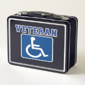 Mit Behinderung behinderter Veteran Metall Brotdose (Rückseite)