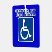 Mit Behinderung behinderter Veteran Ornament Aus Metall (Vorderseite links)
