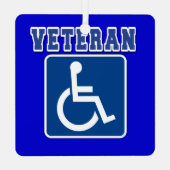 Mit Behinderung behinderter Veteran Ornament Aus Metall (Rückseite)