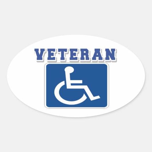 Mit Behinderung behinderter Veteran Ovaler Aufkleber (Vorderseite)