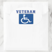 Mit Behinderung behinderter Veteran Ovaler Aufkleber (Tasche)