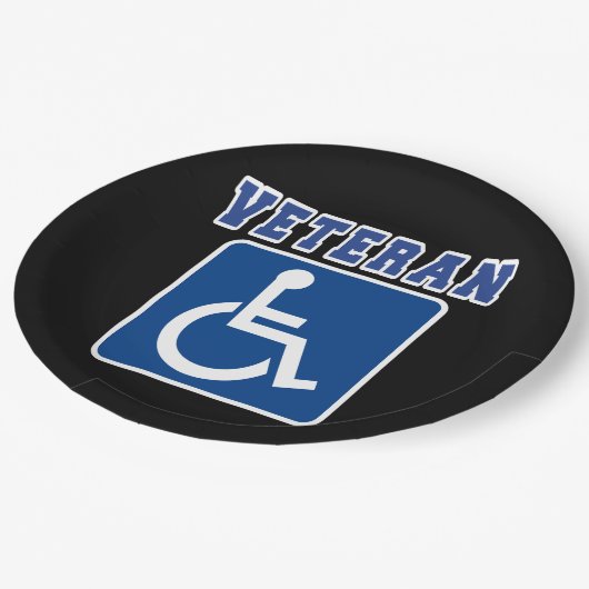 Mit Behinderung behinderter Veteran Pappteller (Schrägansicht)