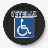 Mit Behinderung behinderter Veteran Pappteller (Vorderseite)