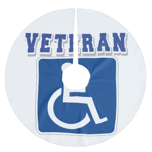 Mit Behinderung behinderter Veteran Polyester Weihnachtsbaumdecke (Vorderseite)