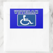 Mit Behinderung behinderter Veteran Rechteckiger Aufkleber (Tasche)
