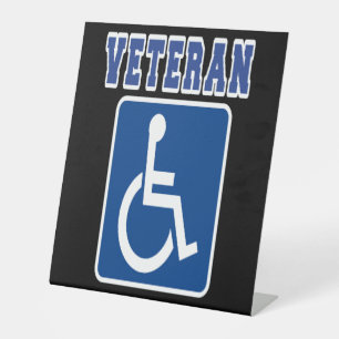 Mit Behinderung behinderter Veteran Sockelschild