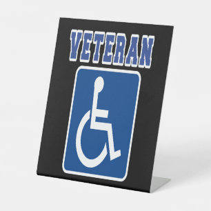 Mit Behinderung behinderter Veteran Sockelschild