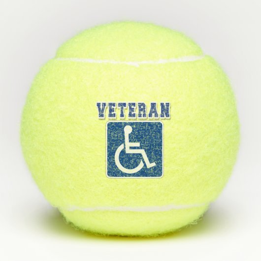 Mit Behinderung behinderter Veteran Tennisbälle (Vorderseite)