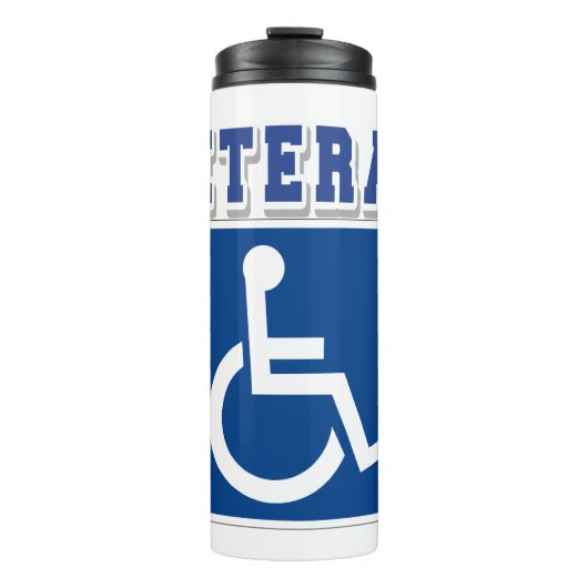 Mit Behinderung behinderter Veteran Thermosbecher (Vorderseite)