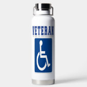 Mit Behinderung behinderter Veteran Trinkflasche (Rückseite)