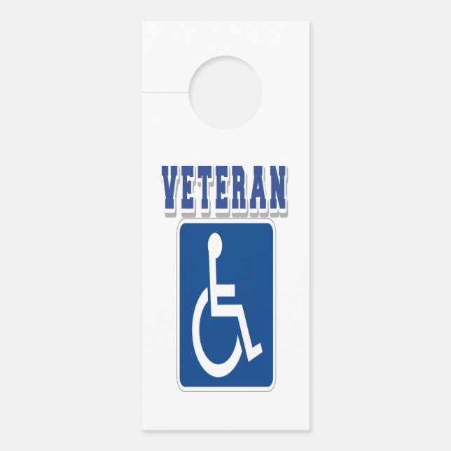 Mit Behinderung behinderter Veteran Türanhänger (Vorderseite)