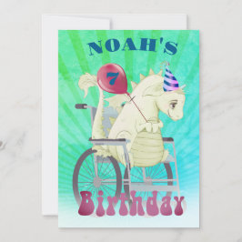 Mit Behinderung Boys Dragon Green Geburtstag Einladung