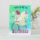 Mit Behinderung Boys Dragon Green Geburtstag Einladung (Stehend Vorderseite)