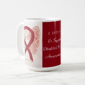 Mit Behinderung Erwachsene Sensibilisierung Ribbon Kaffeetasse (Vorderseite Links)
