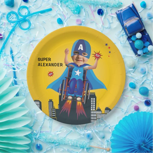 Mit Behinderung fliegender Superheld Rollstuhlgenu Pappteller (Party)