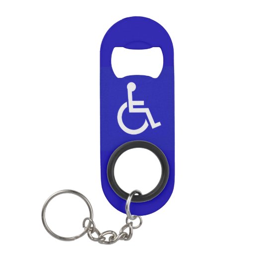 Mit Behinderung für Behinderte Mini Flaschenöffner (Vorderseite)