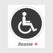 Mit Behinderung Handicap für Schwarz/Weiß Aufkleber (Blatt)