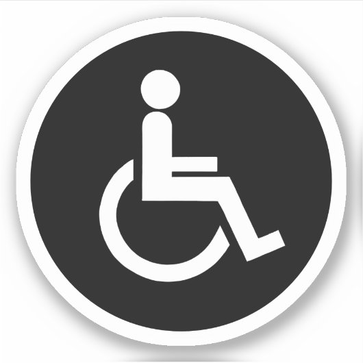 Mit Behinderung Handicap für Schwarz/Weiß Aufkleber (Vorderseite)