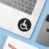Mit Behinderung Handicap für Schwarz/Weiß Aufkleber (Laptop mit iPhone)