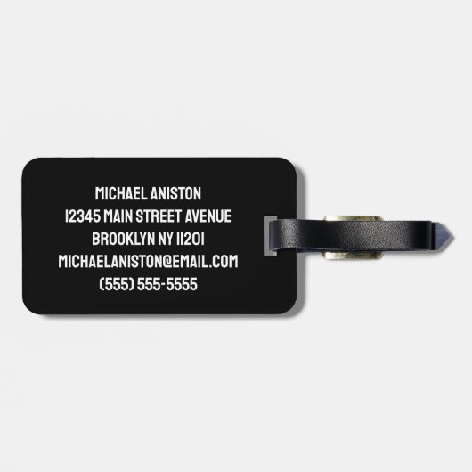 Mit Behinderung Handicap für Schwarz/Weiß Gepäckanhänger (Rückseite horizontal)