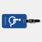 Mit Behinderung Handicap für Schwarz/Weiß Gepäckanhänger (Vorderseite horizontal)