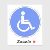 Mit Behinderung Handicap-Zeichen in Blau Aufkleber (Blatt)