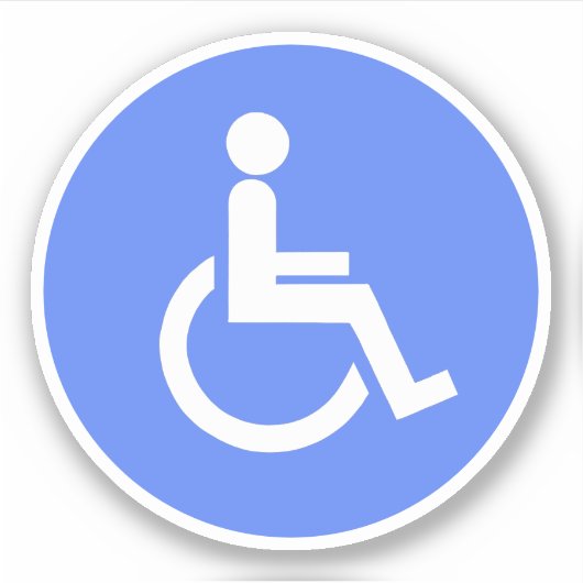 Mit Behinderung Handicap-Zeichen in Blau Aufkleber (Vorderseite)