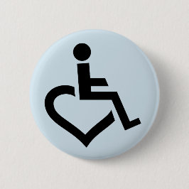 Mit Behinderung Herz-Rollstuhl-Abzeichen Button